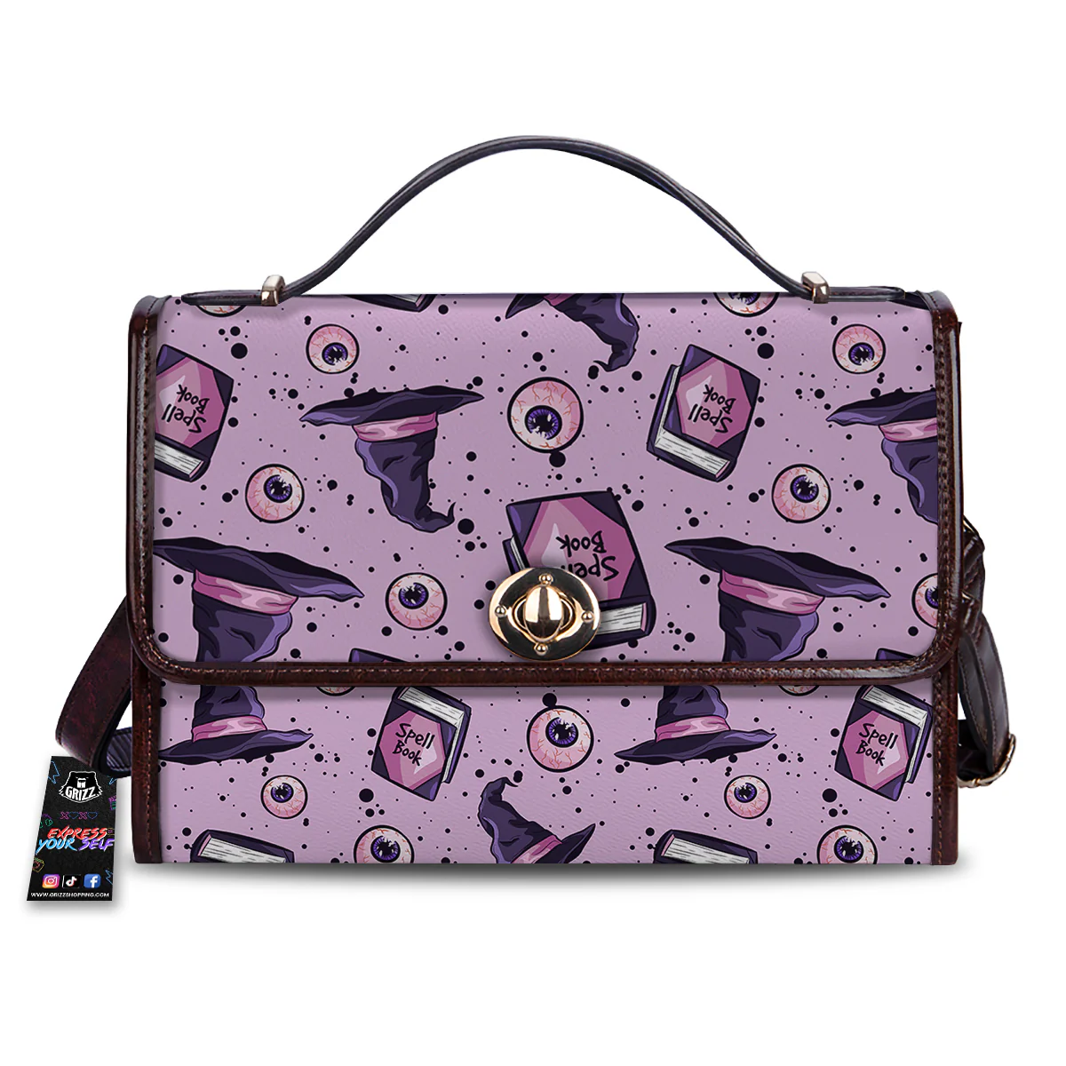 Hat Wizard Print Pattern Women's Satchel Bag
