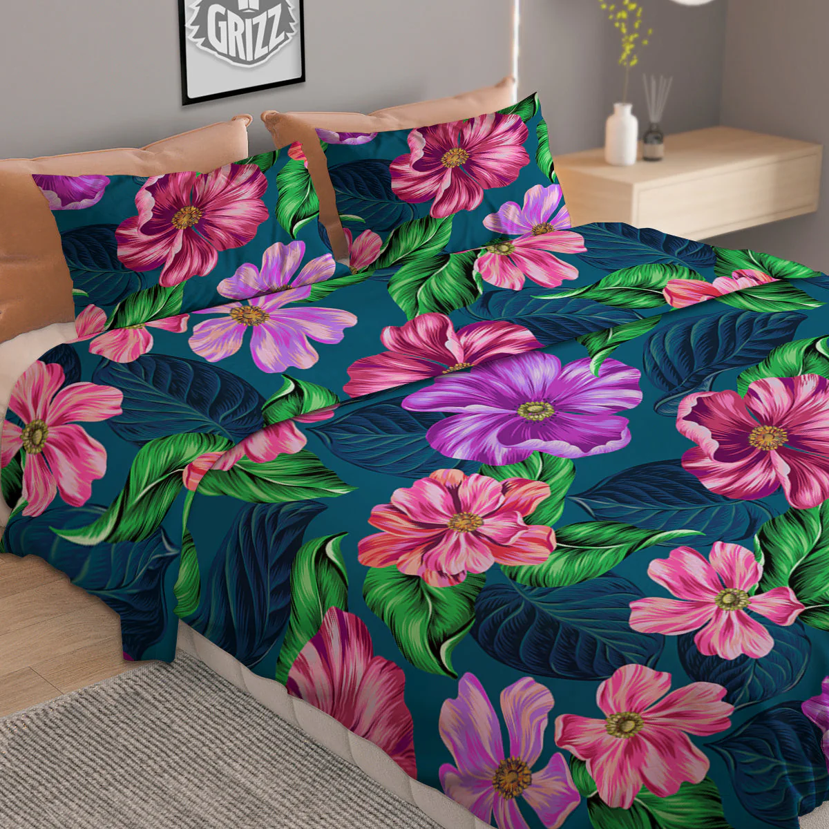 Hawaii Flowers Tropical Print Pattern Duvet Cover Bedding Set - Image 2