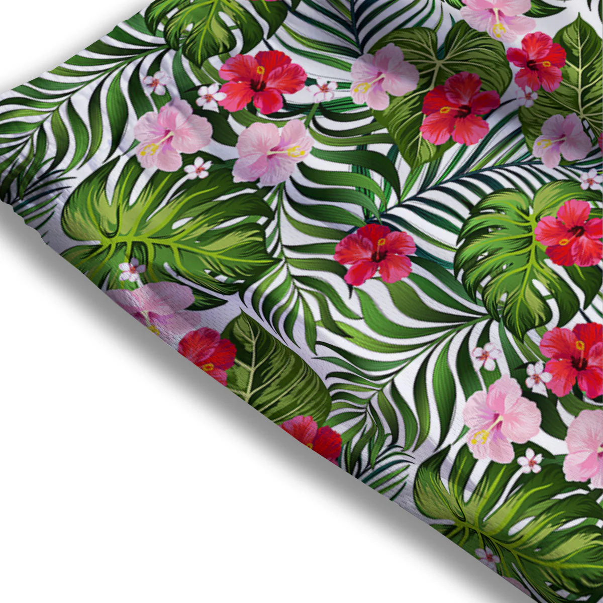 Hawaii Hibiscus Monstera Print Pattern Mesh Shorts - Image 3