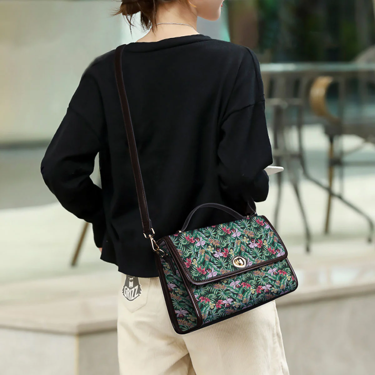 Hawaii Hibiscus Orchids Print Pattern Women's Satchel Bag - Image 3
