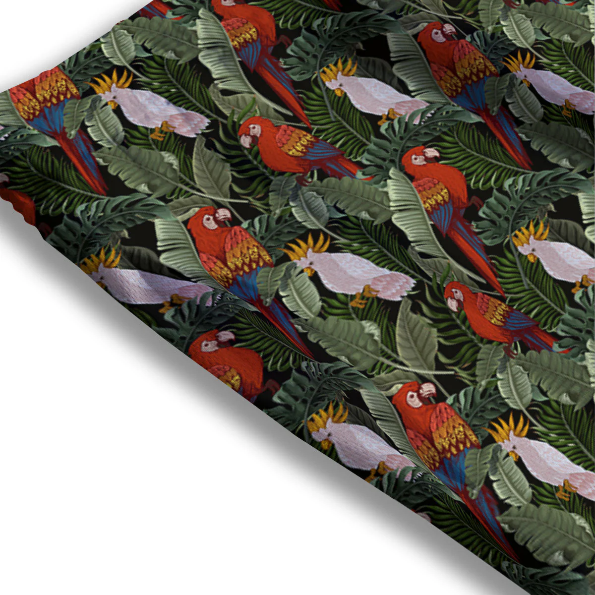 Hawaii Leaf Parrot Banana Print Pattern Mesh Shorts - Image 3