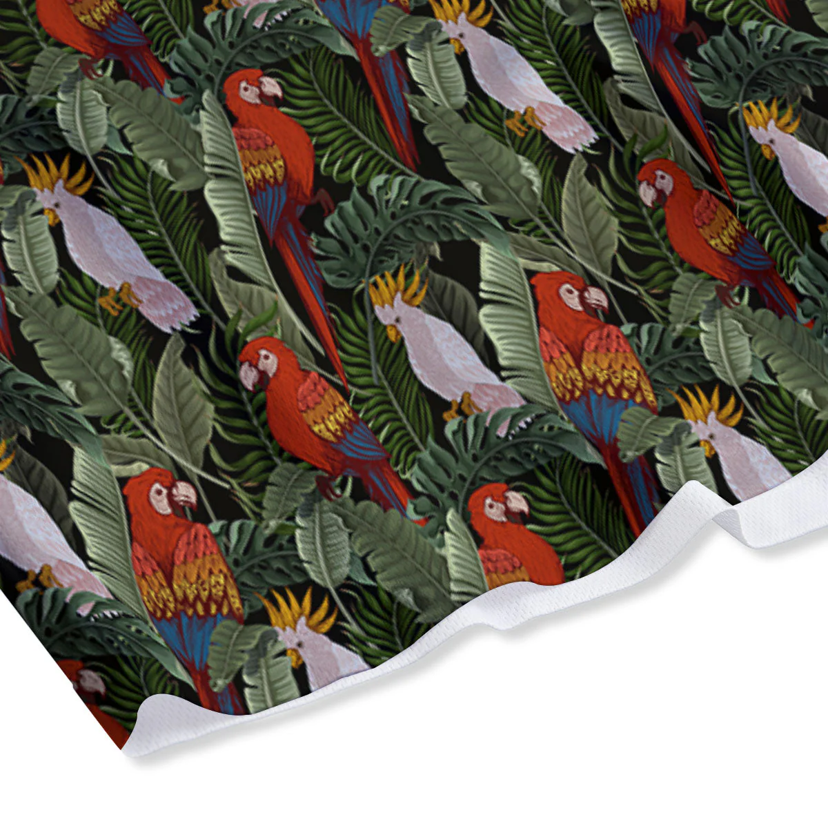 Hawaii Leaf Parrot Banana Print Pattern Mesh Shorts - Image 4
