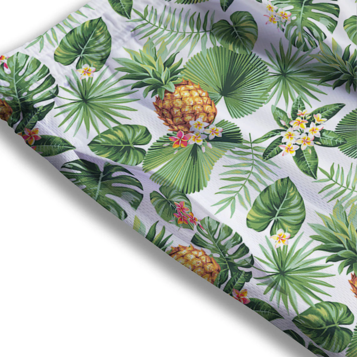 Hawaii Leaves Pineapple Print Pattern Mesh Shorts - Image 3