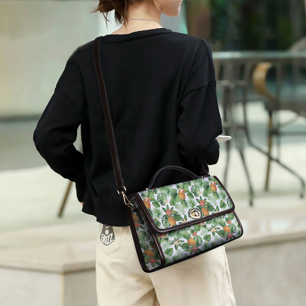 Hawaii Leaves Pineapple Print Pattern Women's Satchel Bag - Image 3