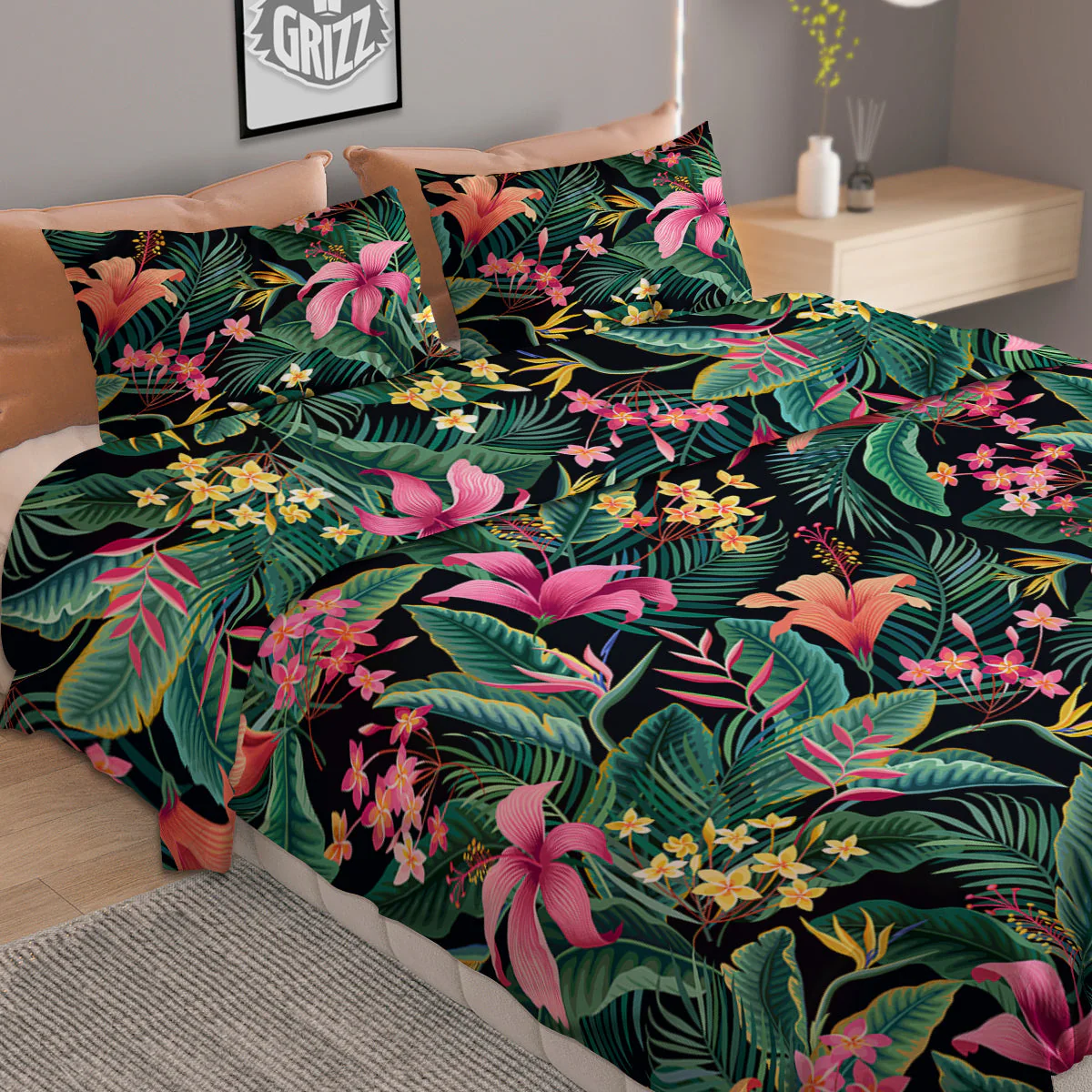 Hawaii Plants Tropical Print Pattern Duvet Cover Bedding Set - Image 2