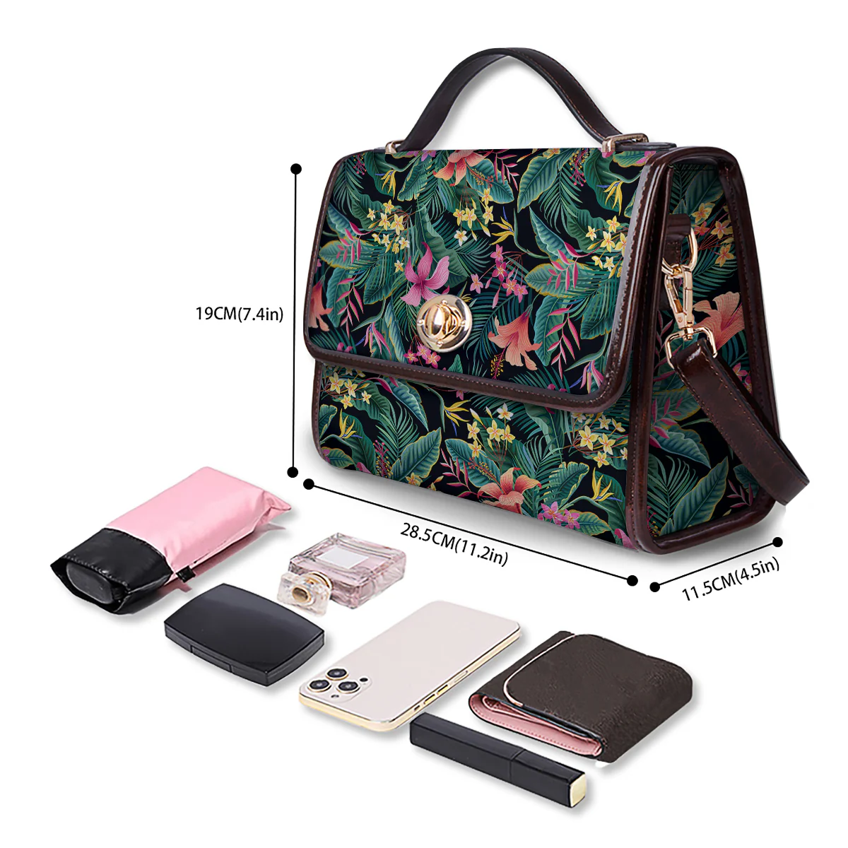 Hawaii Plants Tropical Print Pattern Women's Satchel Bag - Image 4