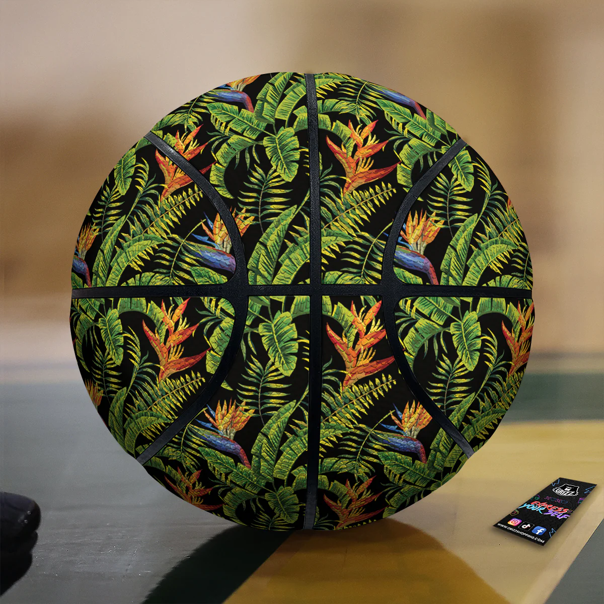 Hawaiian Banana Leaf Print Pattern Basketball