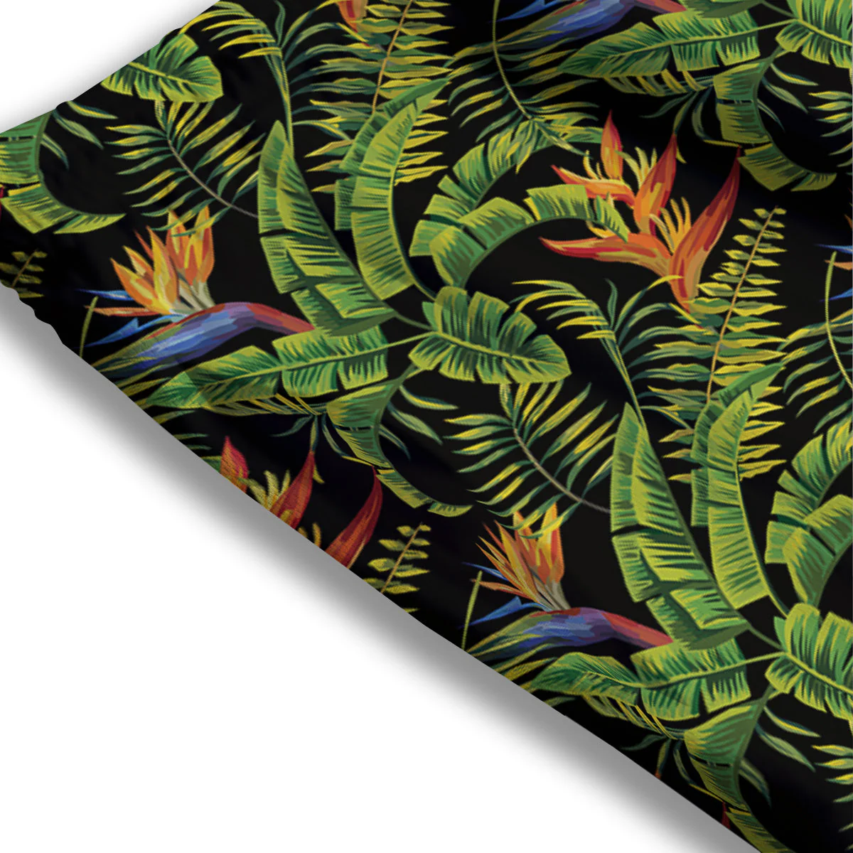Hawaiian Banana Leaf Print Pattern Mesh Shorts - Image 3