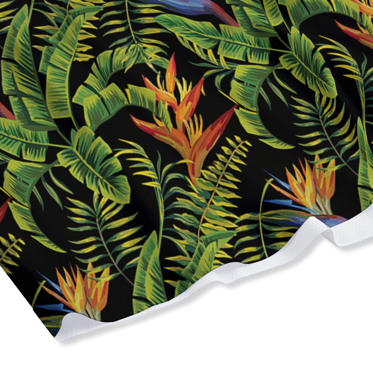 Hawaiian Banana Leaf Print Pattern Mesh Shorts - Image 4