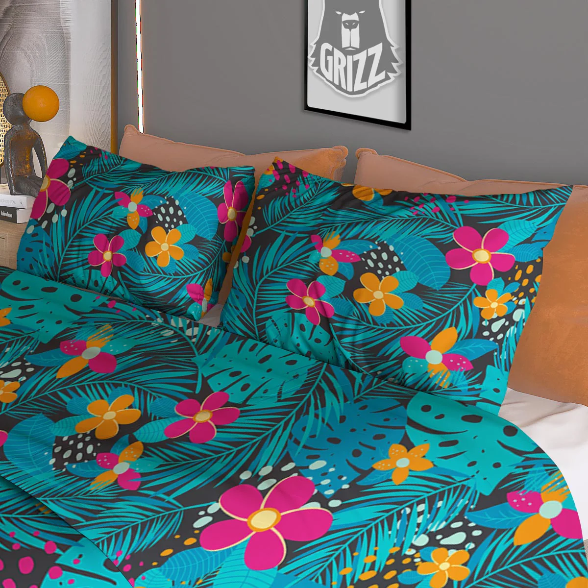 Hawaiian Exotic Tropical Print Pattern Duvet Cover Bedding Set - Image 3
