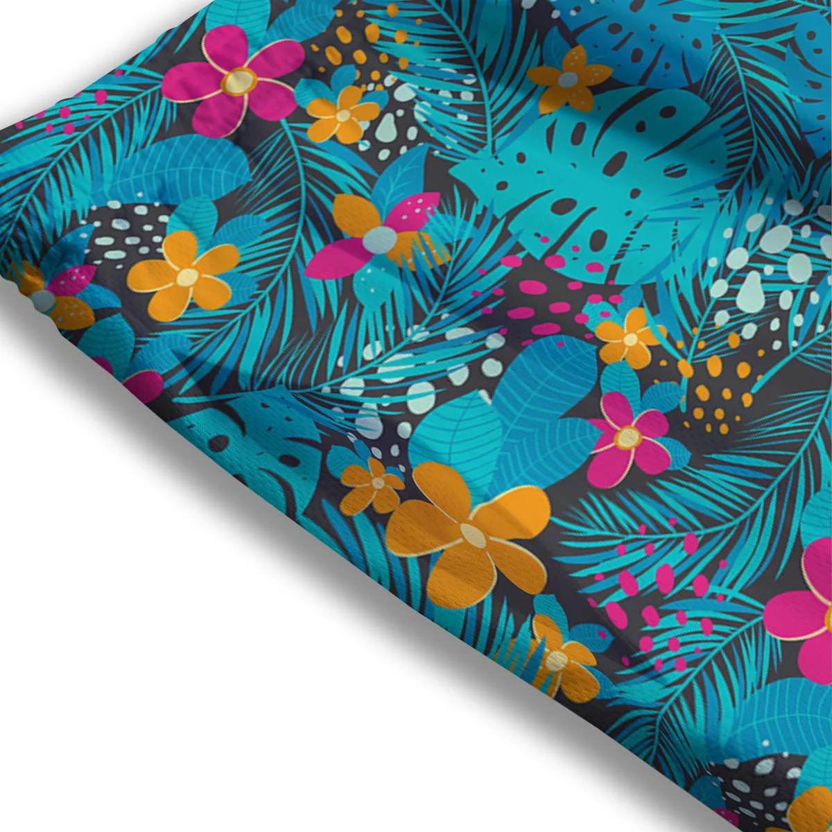 Hawaiian Exotic Tropical Print Pattern Mesh Shorts - Image 3