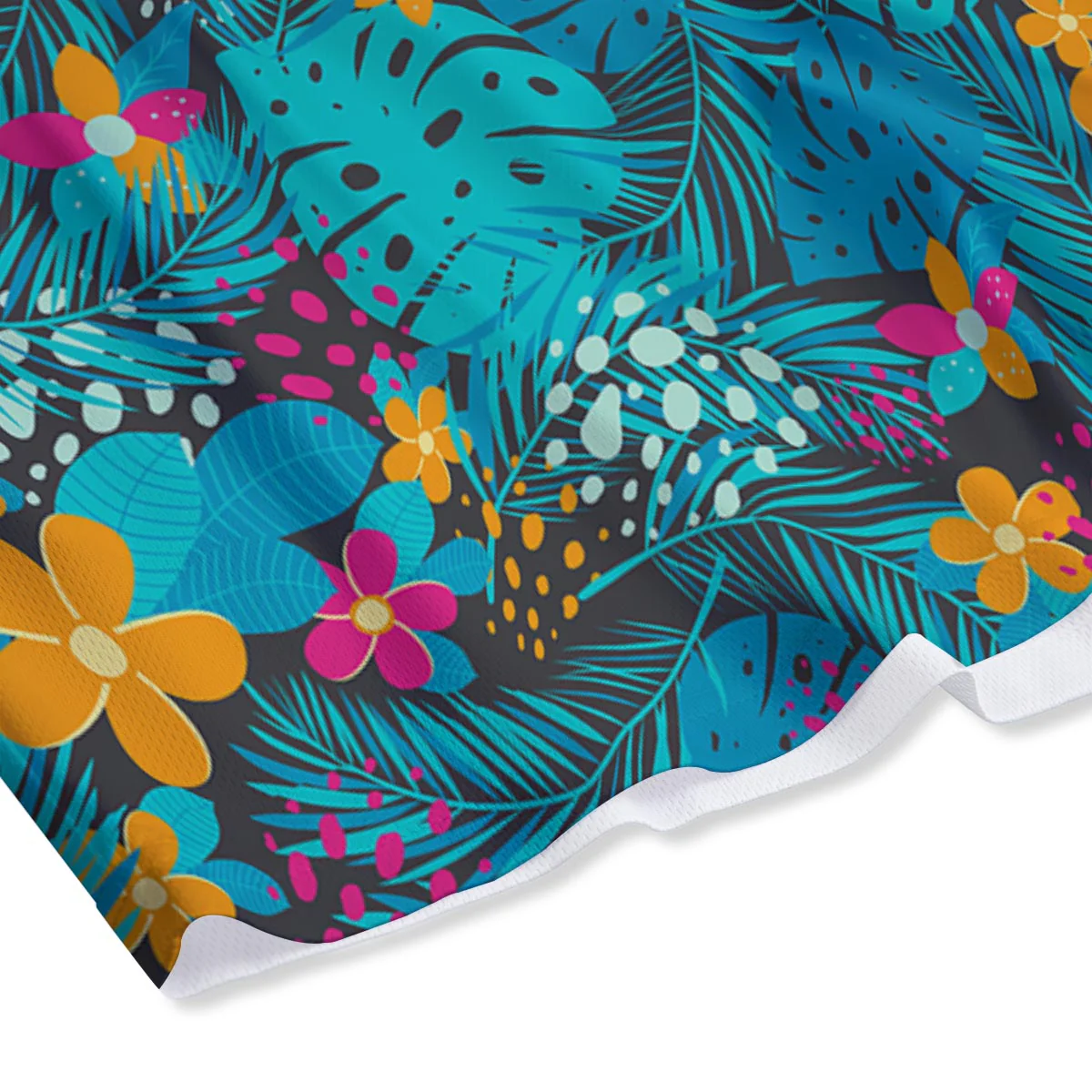 Hawaiian Exotic Tropical Print Pattern Mesh Shorts - Image 4