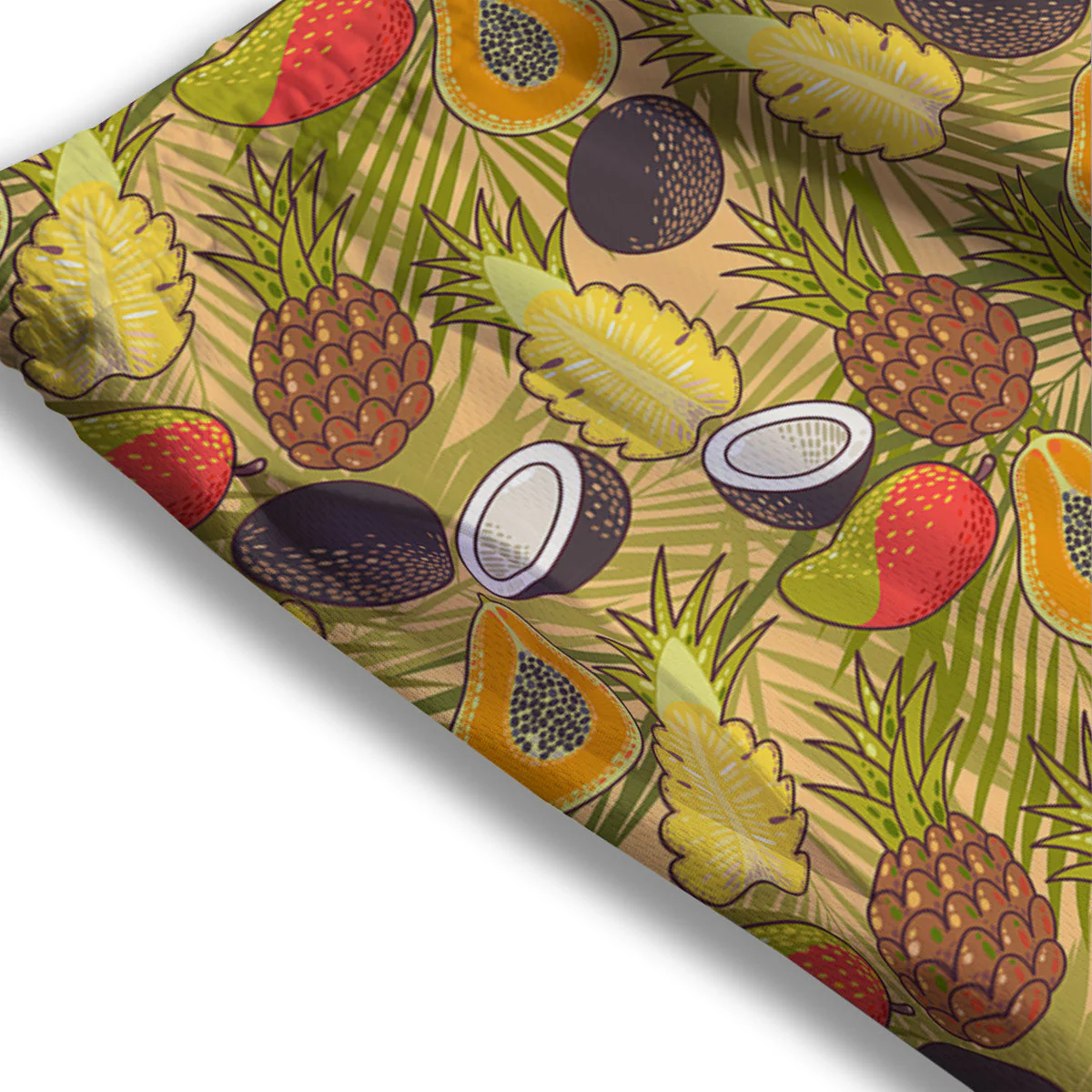 Hawaiian Fruits Tropical Print Pattern Mesh Shorts - Image 3