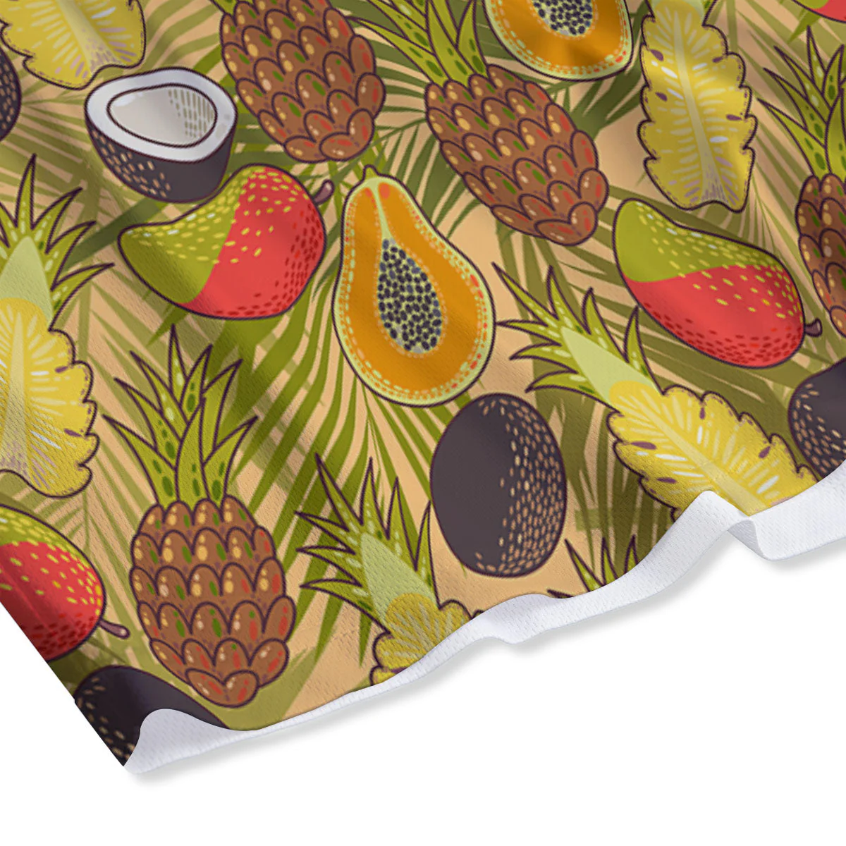 Hawaiian Fruits Tropical Print Pattern Mesh Shorts - Image 4