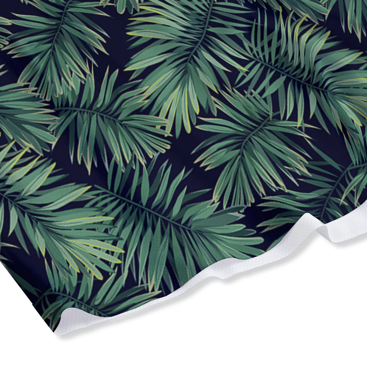 Hawaiian Leaves Tropical Print Pattern Mesh Shorts - Image 4