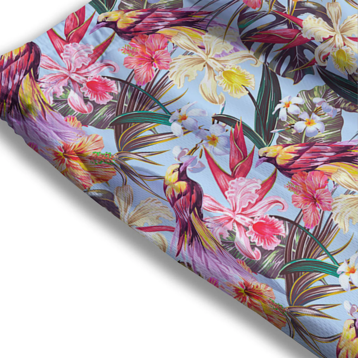 Hawaiian Pink Hibiscus Print Pattern Mesh Shorts - Image 3