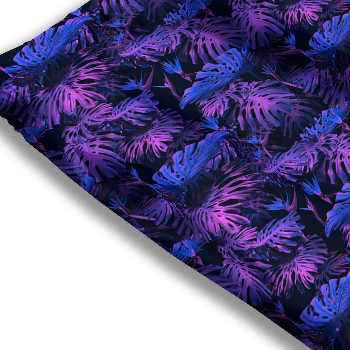 Hawaiian Tropical Dark Purple Print Pattern Mesh Shorts - Image 3
