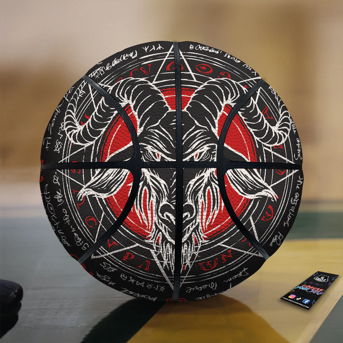Head Of a Horned Goat Print Basketball