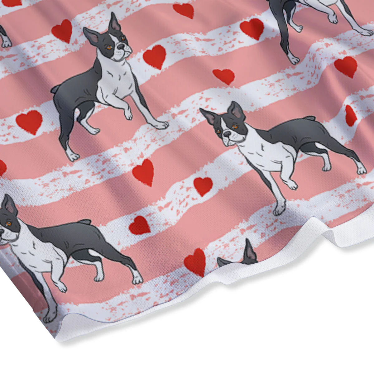 Heart And Boston Terrier Print Pattern Mesh Shorts - Image 4
