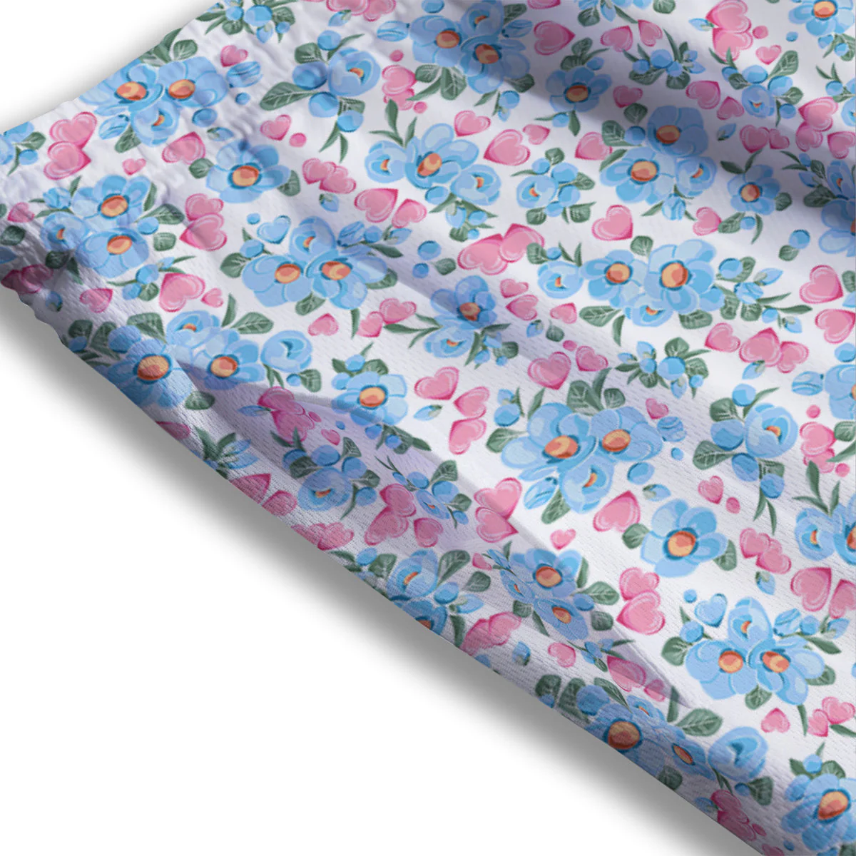 Heart And Flower Valentine's Day Print Pattern Mesh Shorts - Image 3