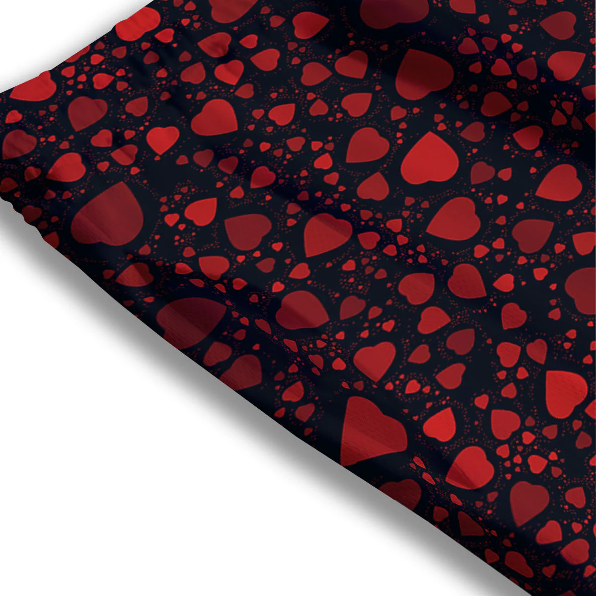 Heart Black And Red Print Pattern Mesh Shorts - Image 3