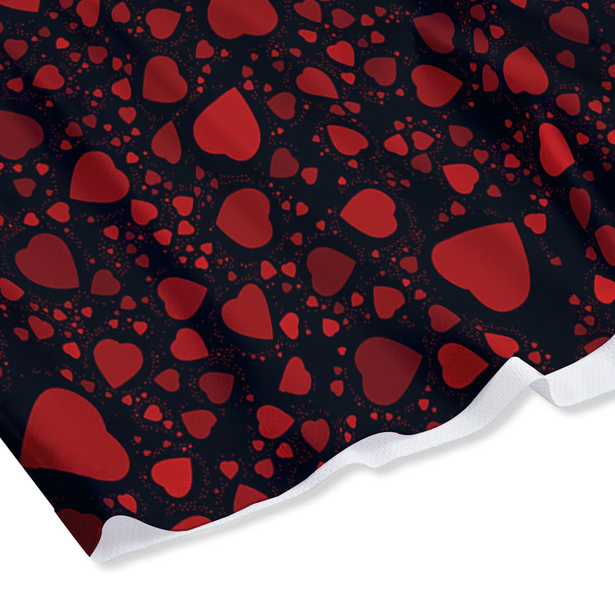 Heart Black And Red Print Pattern Mesh Shorts - Image 4