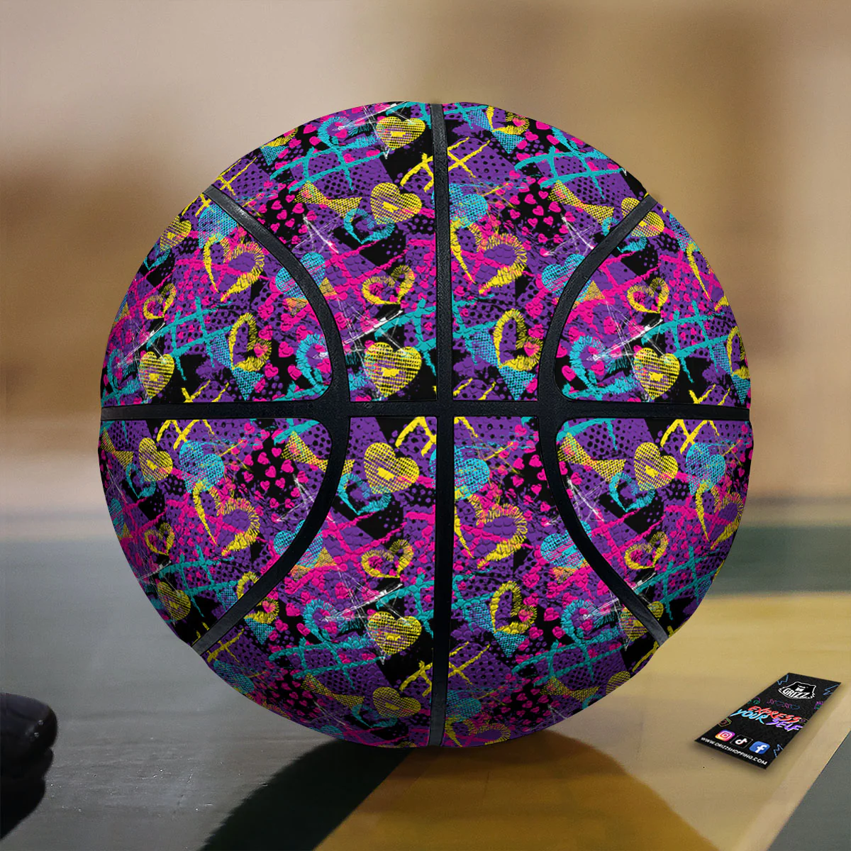 Heart Graffiti Print Pattern Basketball