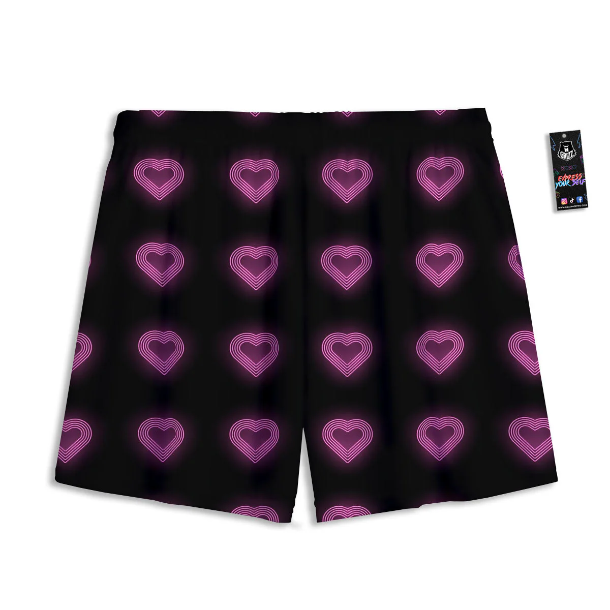 Heart Lights Print Pattern Mesh Shorts - Image 2