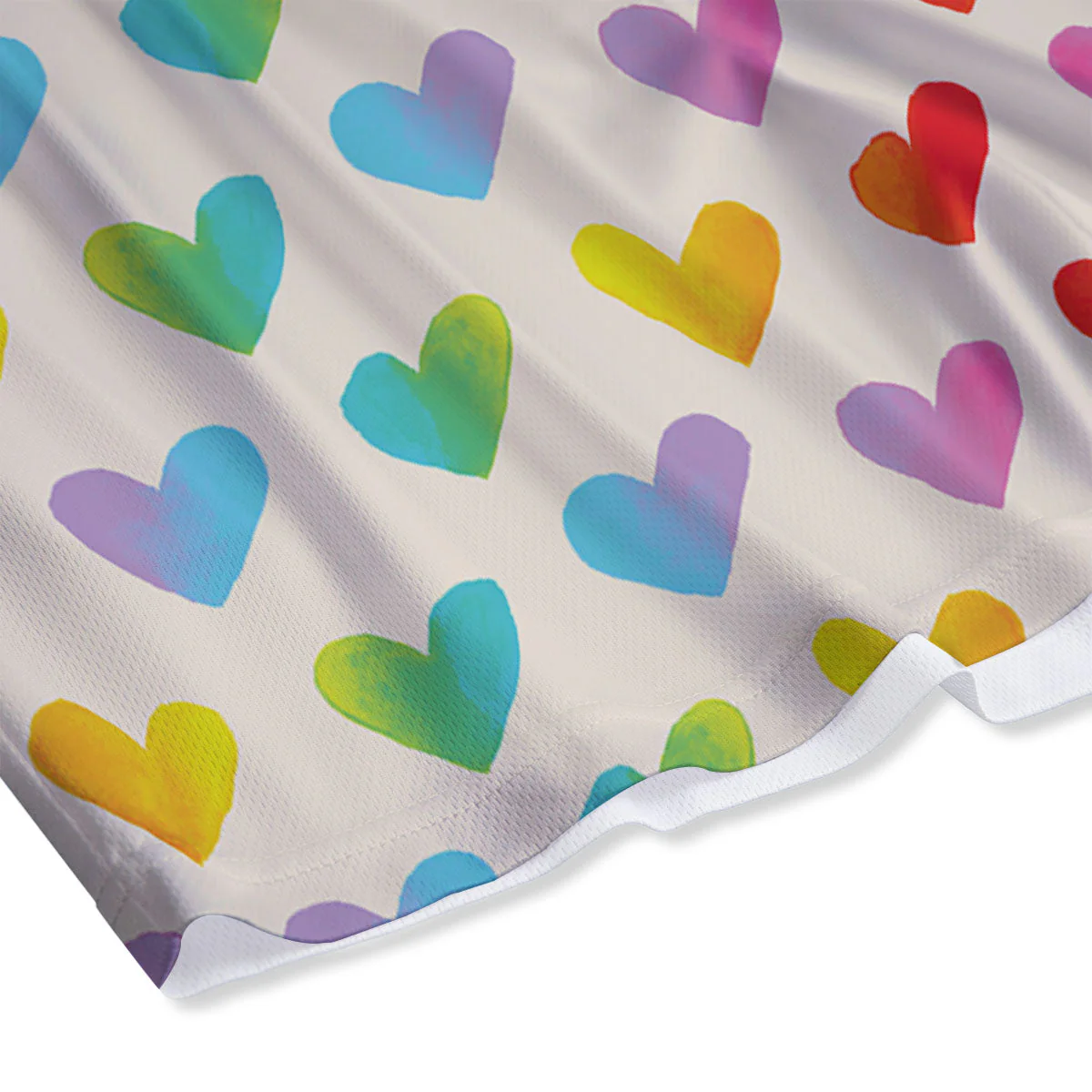Heart Rainbow Print Pattern Mesh Shorts - Image 4