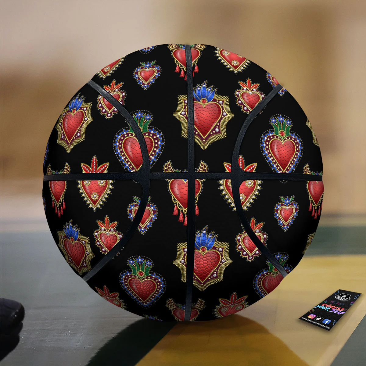 Heart Sacred Print Pattern Basketball