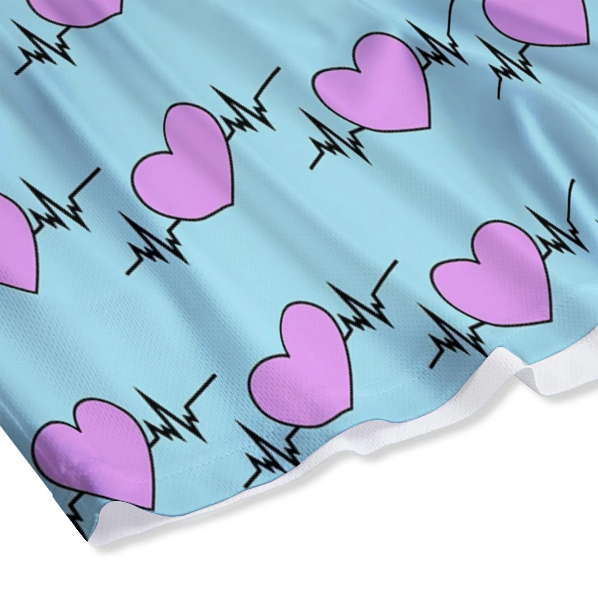 Heartbeat Pink Print Pattern Mesh Shorts - Image 4