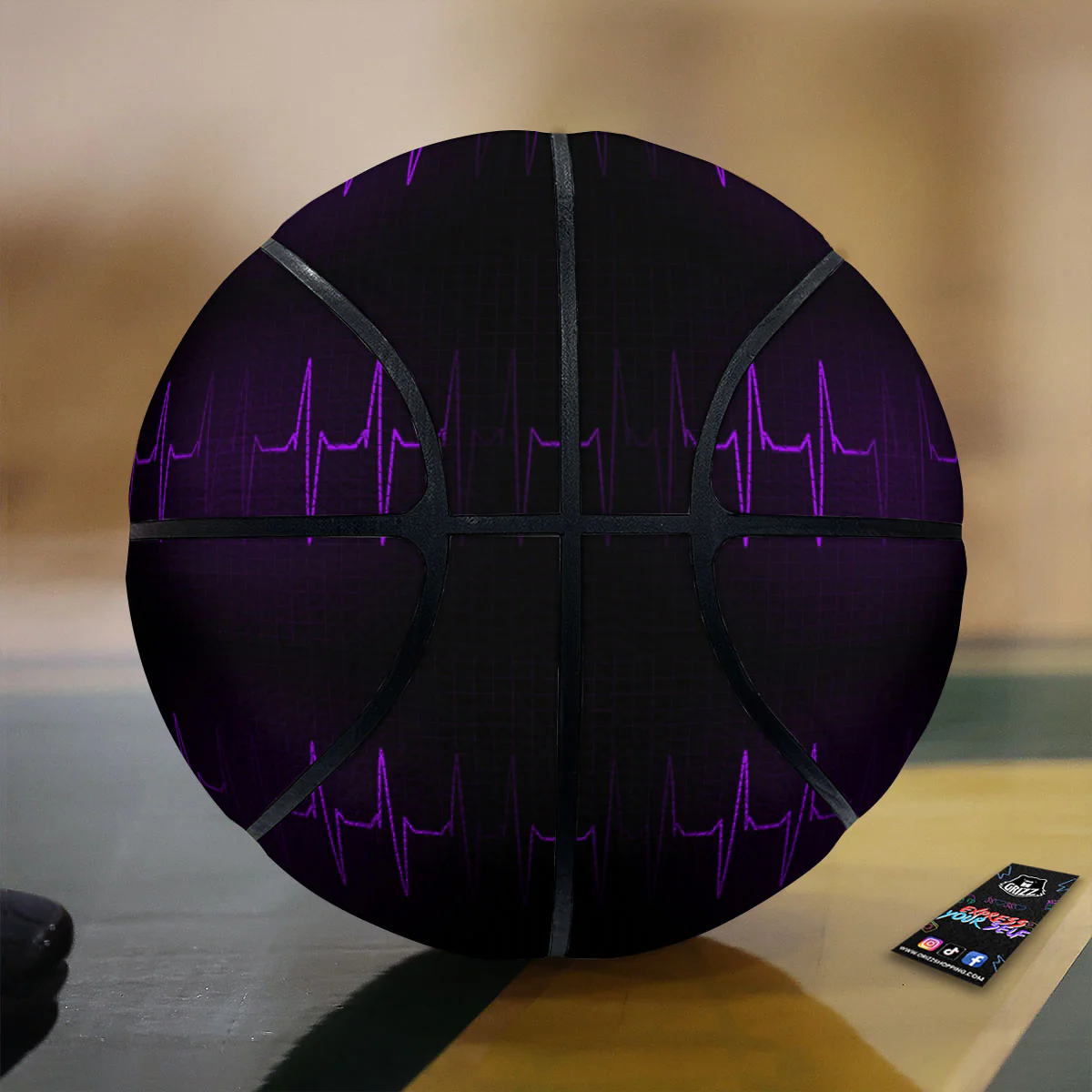 Heartbeat Purple Print Pattern Basketball