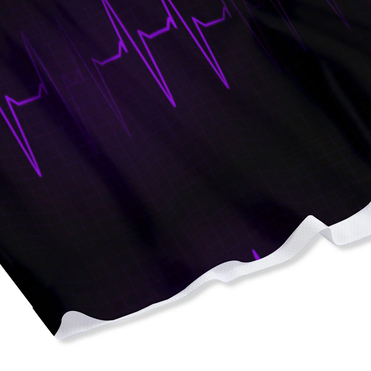 Heartbeat Purple Print Pattern Mesh Shorts - Image 4