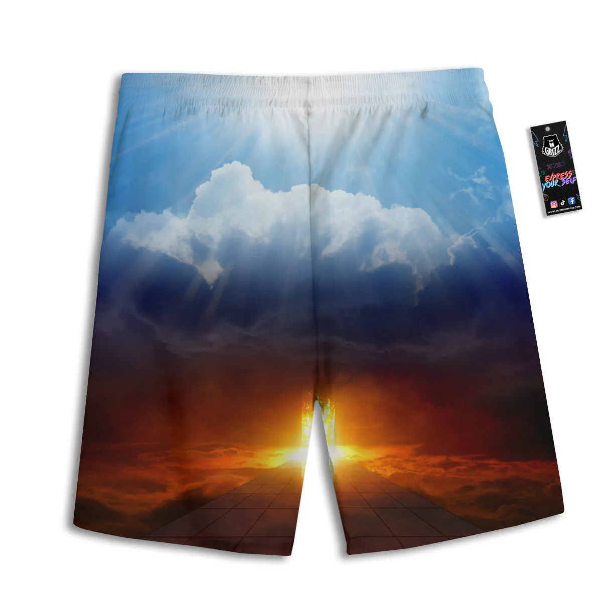 Heaven And Hell Print Men's Athletic Shorts - Image 2