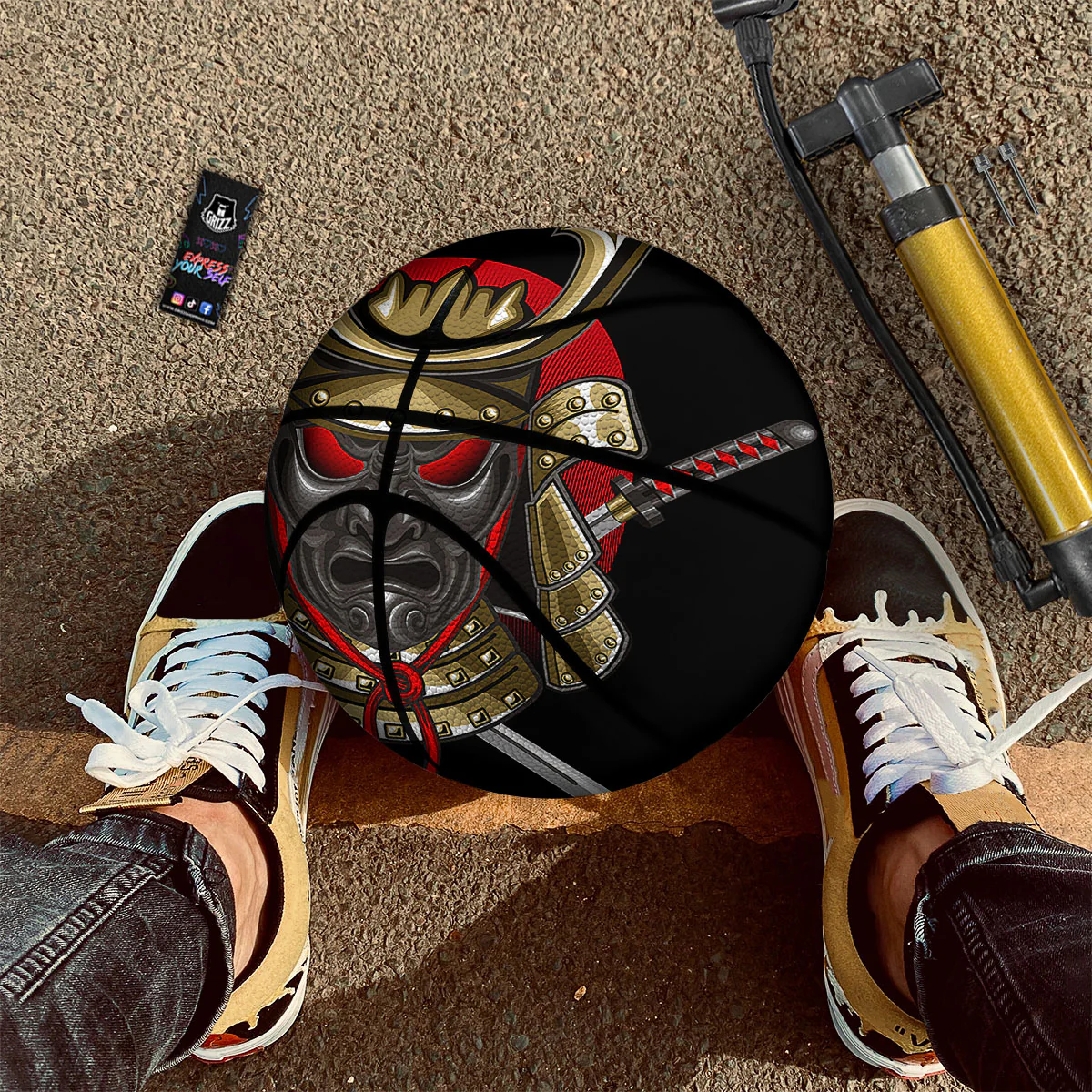 Helmet Japanese Samurai Print Basketball - Image 2