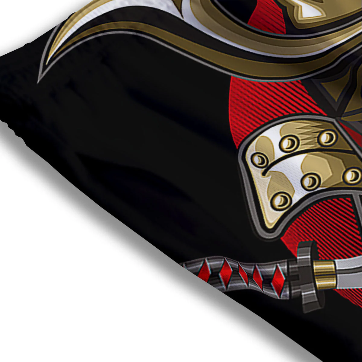 Helmet Japanese Samurai Print Mesh Shorts - Image 3
