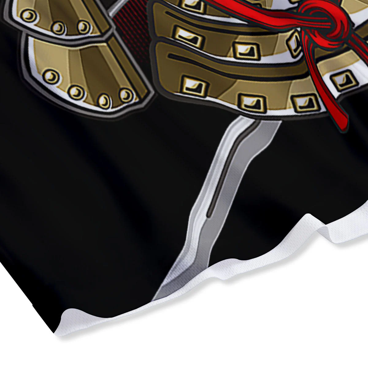 Helmet Japanese Samurai Print Mesh Shorts - Image 4