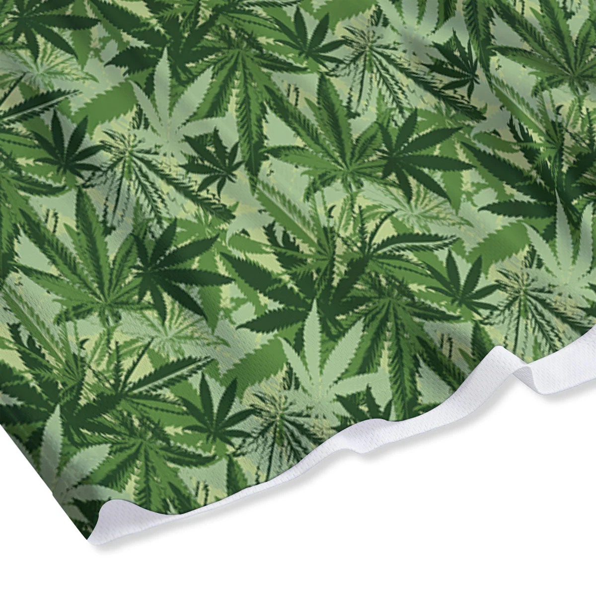 Hemp Leaf Print Pattern Mesh Shorts - Image 4