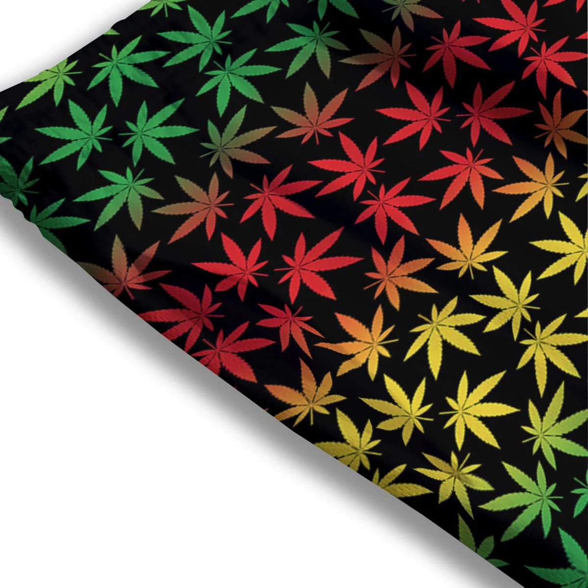 Hemp Rastafarian Print Pattern Mesh Shorts - Image 3