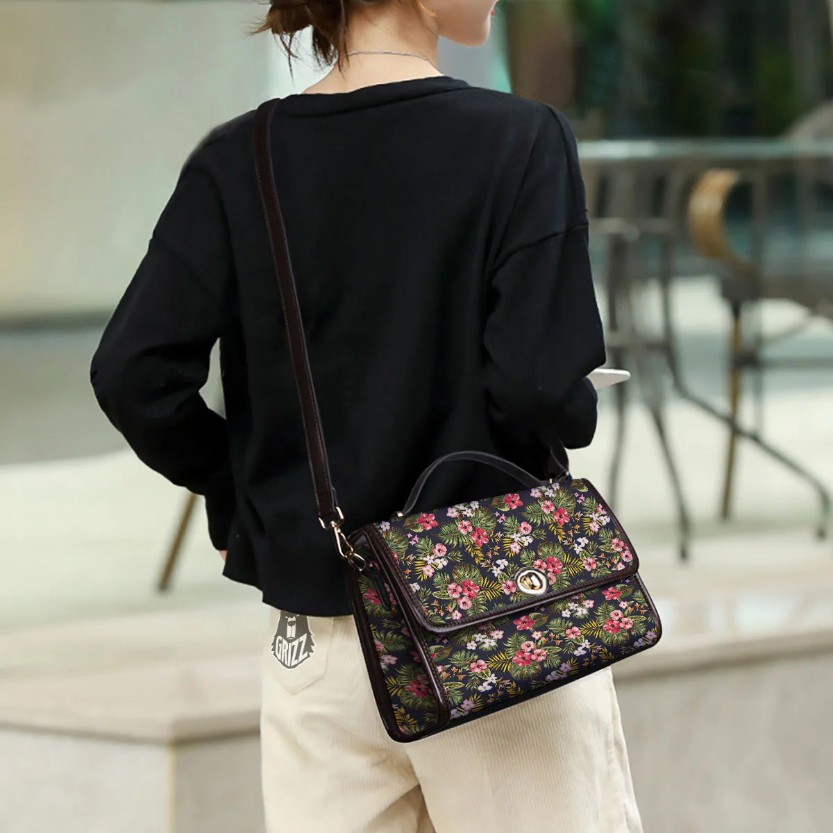 Hibiscus Blossom Tropical Print Pattern Women's Satchel Bag - Image 3