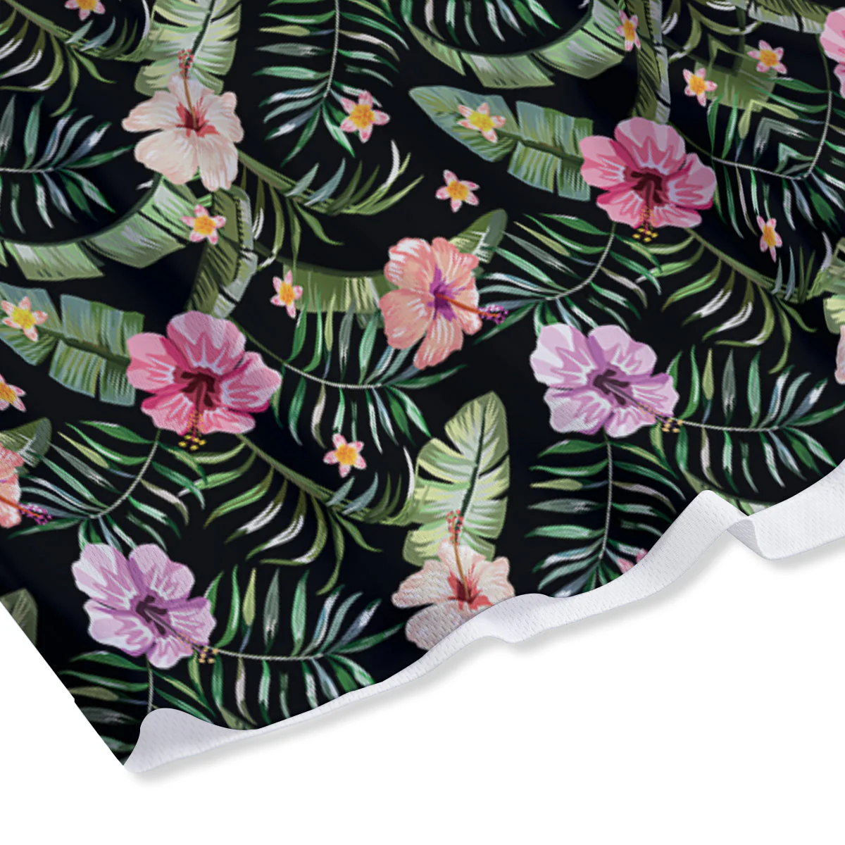 Hibiscus Tropical Floral Vintage Print Pattern Mesh Shorts - Image 4
