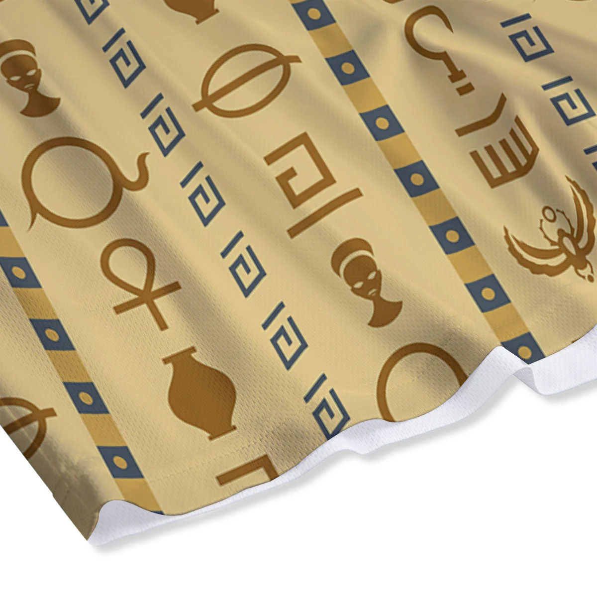 Hieroglyphs Ancient Egyptian Print Mesh Shorts - Image 4