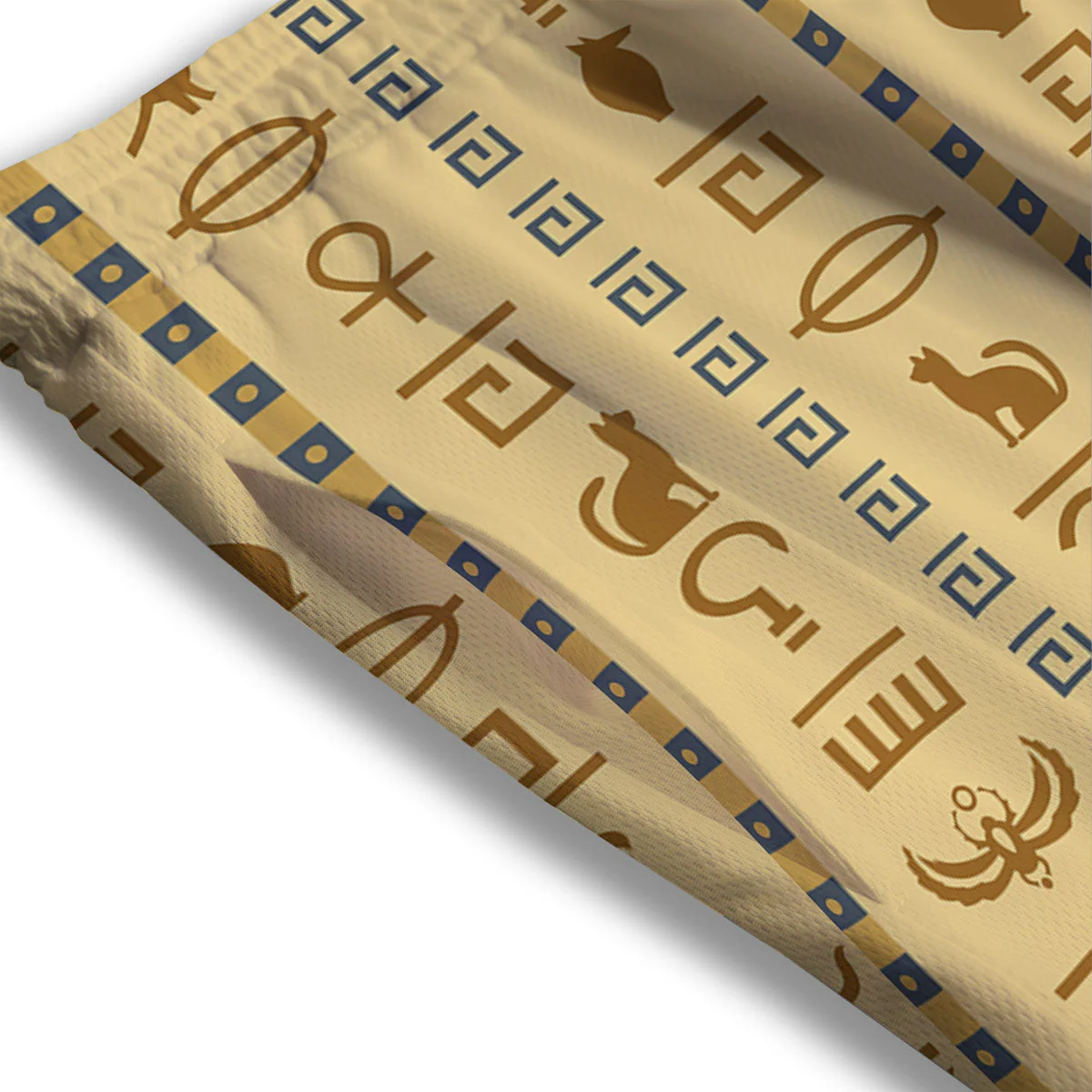 Hieroglyphs Egyptian Print Mesh Shorts - Image 3