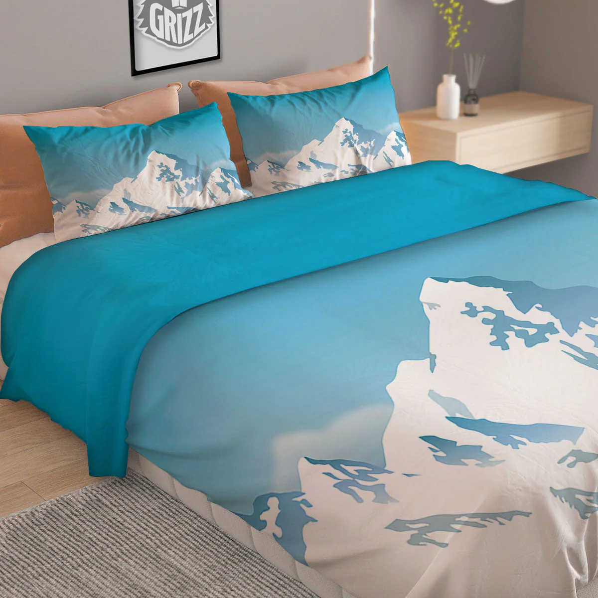 Himalaya Mountain Print Duvet Cover Bedding Set - Image 2