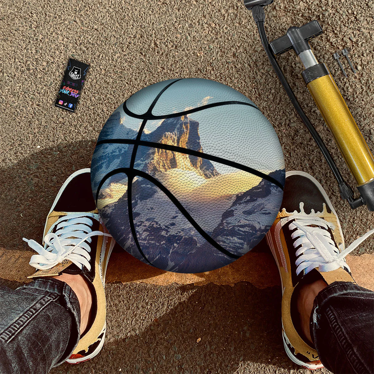 Himalayan Moutain Print Basketball - Image 2
