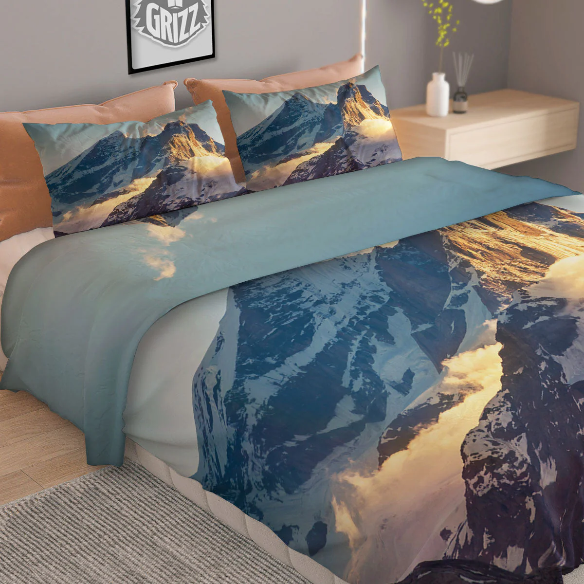 Himalayan Moutain Print Duvet Cover Bedding Set - Image 2