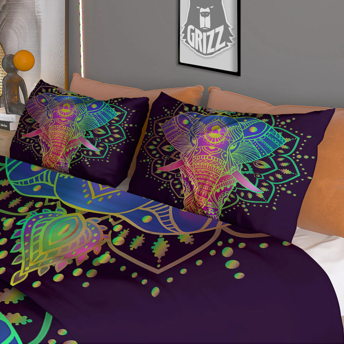 Hippie Elephant Indian Boho Print Duvet Cover Bedding Set - Image 3