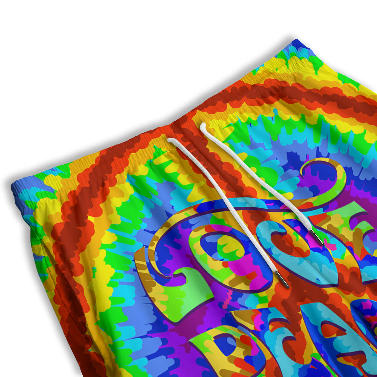 Hippie Symbol Colorful Abstract Print Men's Athletic Shorts - Image 3