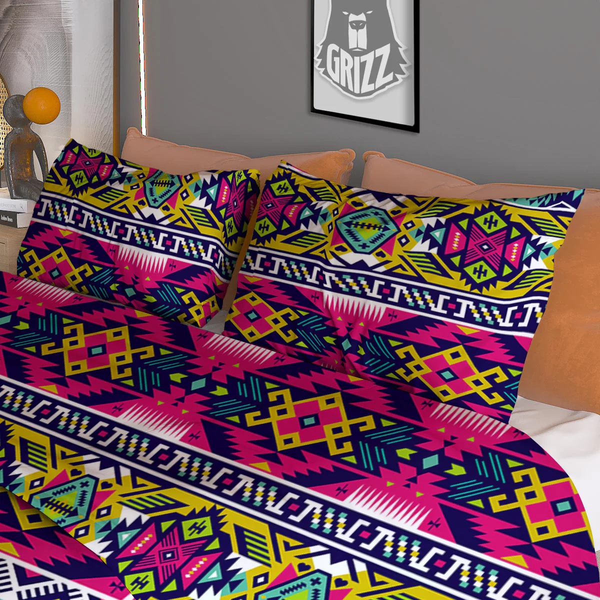 Hippie Tribal Aztec Print Pattern Duvet Cover Bedding Set - Image 3
