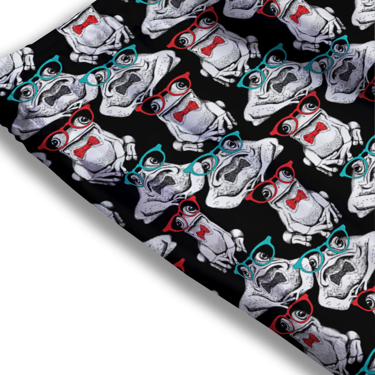 Hipster Frog Print Pattern Mesh Shorts - Image 3